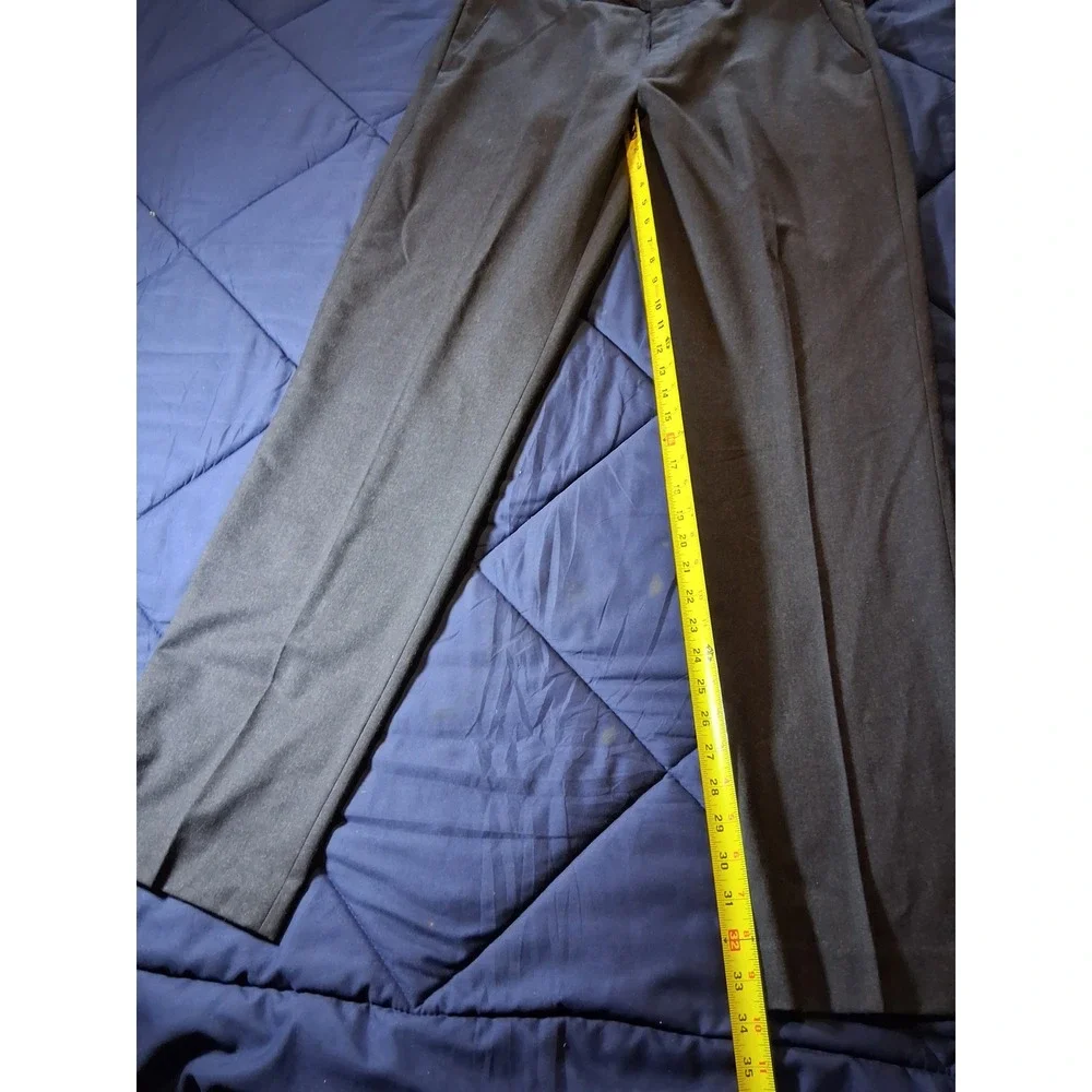 J. Crew Mens Charcoal Gray 100% Wool Dress Pants Flat Front 36x34 Style 30825